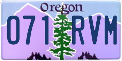 OR license plate 071RVM