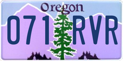 OR license plate 071RVR