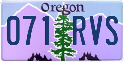 OR license plate 071RVS