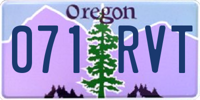 OR license plate 071RVT