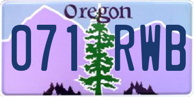 OR license plate 071RWB