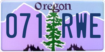 OR license plate 071RWE