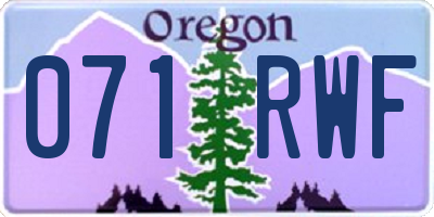 OR license plate 071RWF