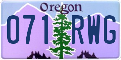 OR license plate 071RWG