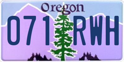 OR license plate 071RWH