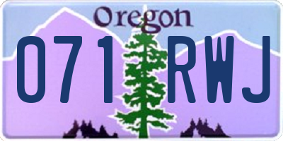 OR license plate 071RWJ