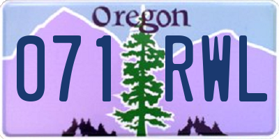 OR license plate 071RWL