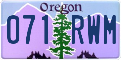 OR license plate 071RWM