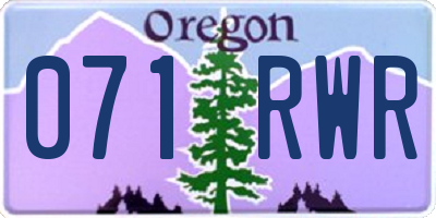 OR license plate 071RWR