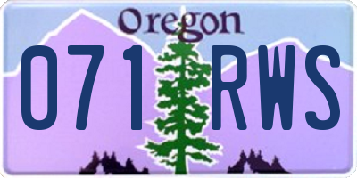 OR license plate 071RWS