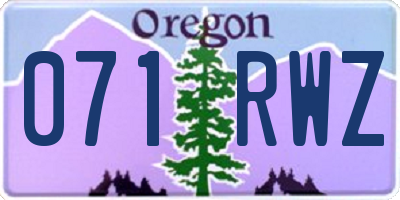 OR license plate 071RWZ