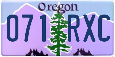 OR license plate 071RXC
