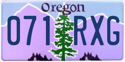 OR license plate 071RXG
