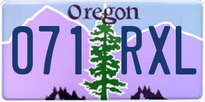 OR license plate 071RXL