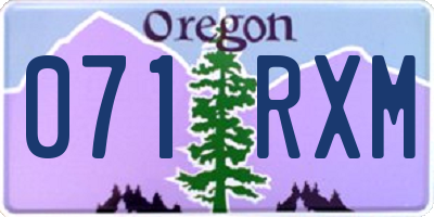 OR license plate 071RXM
