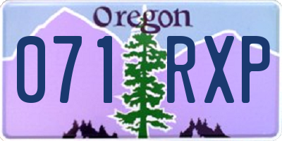 OR license plate 071RXP