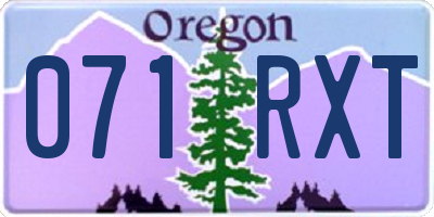 OR license plate 071RXT
