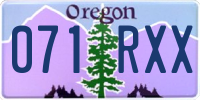 OR license plate 071RXX