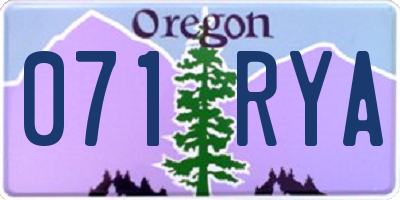 OR license plate 071RYA
