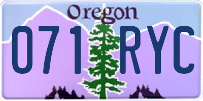 OR license plate 071RYC