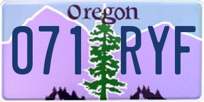 OR license plate 071RYF