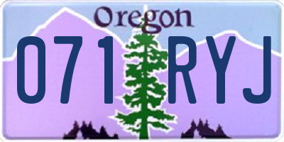 OR license plate 071RYJ