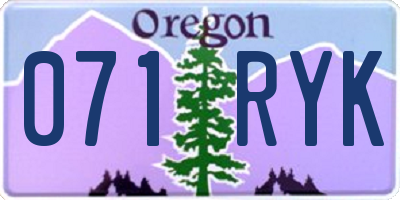 OR license plate 071RYK