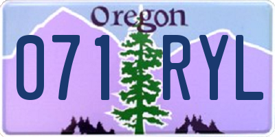 OR license plate 071RYL