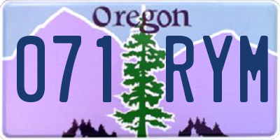 OR license plate 071RYM