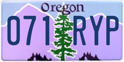 OR license plate 071RYP