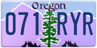 OR license plate 071RYR