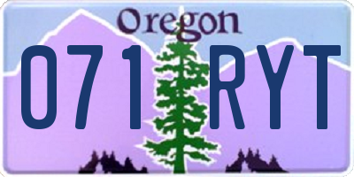 OR license plate 071RYT