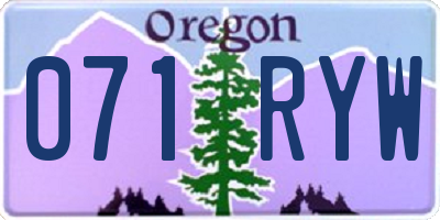 OR license plate 071RYW