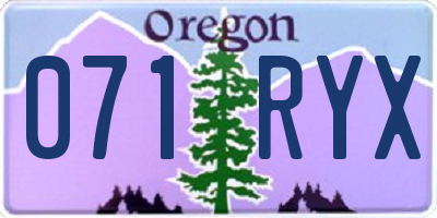 OR license plate 071RYX