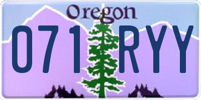 OR license plate 071RYY