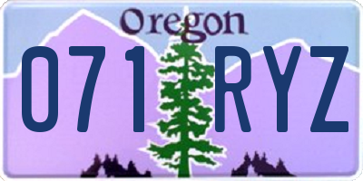 OR license plate 071RYZ