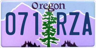 OR license plate 071RZA