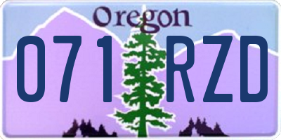 OR license plate 071RZD