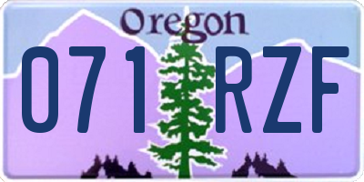 OR license plate 071RZF