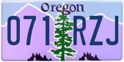 OR license plate 071RZJ