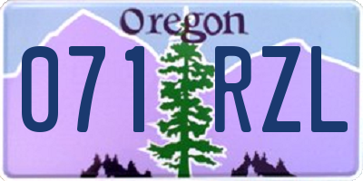 OR license plate 071RZL