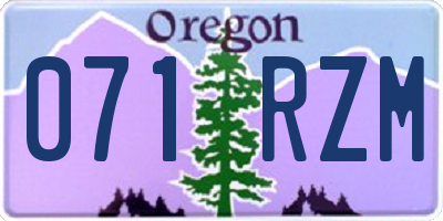 OR license plate 071RZM