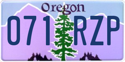 OR license plate 071RZP