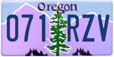 OR license plate 071RZV