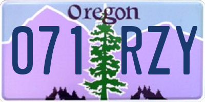 OR license plate 071RZY