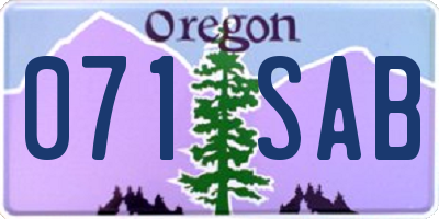OR license plate 071SAB