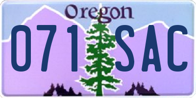 OR license plate 071SAC