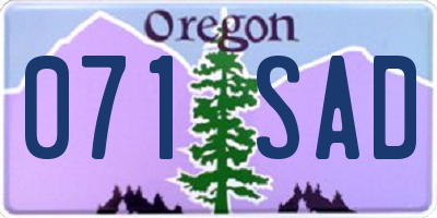 OR license plate 071SAD