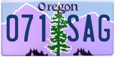 OR license plate 071SAG