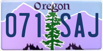OR license plate 071SAJ